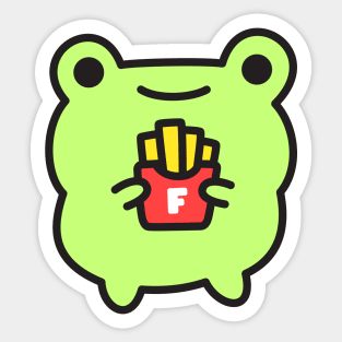 Frog with fries Sticker